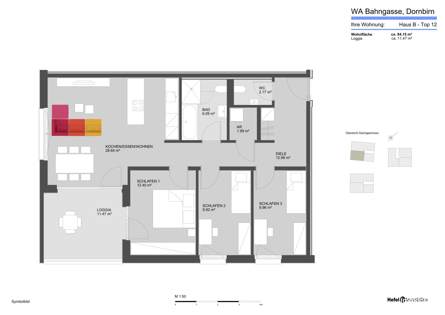 Wohnung zum Kauf 635.500 € 4 Zimmer 84,2 m²<br/>Wohnfläche 3.<br/>Geschoss Bahngasse 29-31 Dornbirn 6850