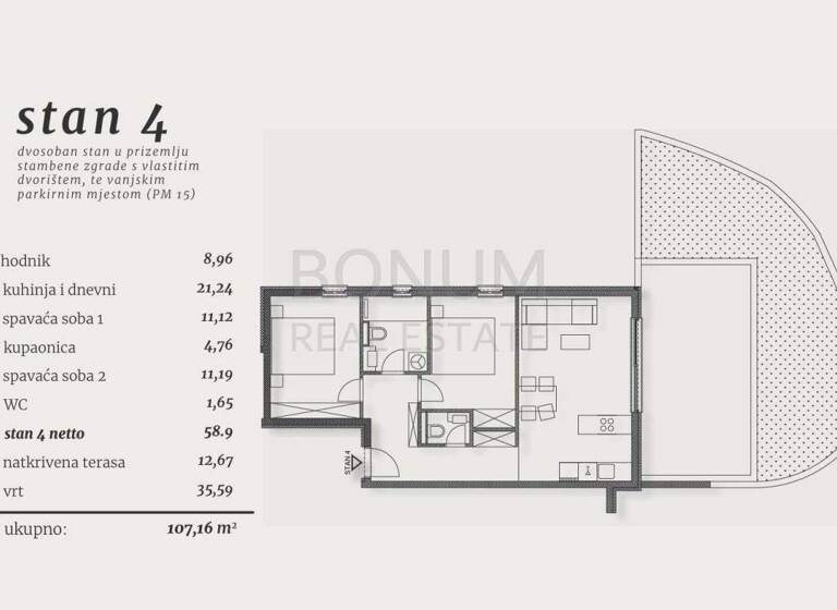 Wohnung zum Kauf 239.950 € 3 Zimmer 107 m² Ciovo, Trogir Trogir