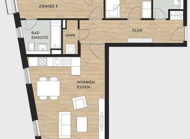 Wohnung zur Miete 1.309 € 3 Zimmer 89,7 m² 1. Geschoss frei ab 08.03.2026 Kohlensiepenstraße 36 Schüren Dortmund 44269
