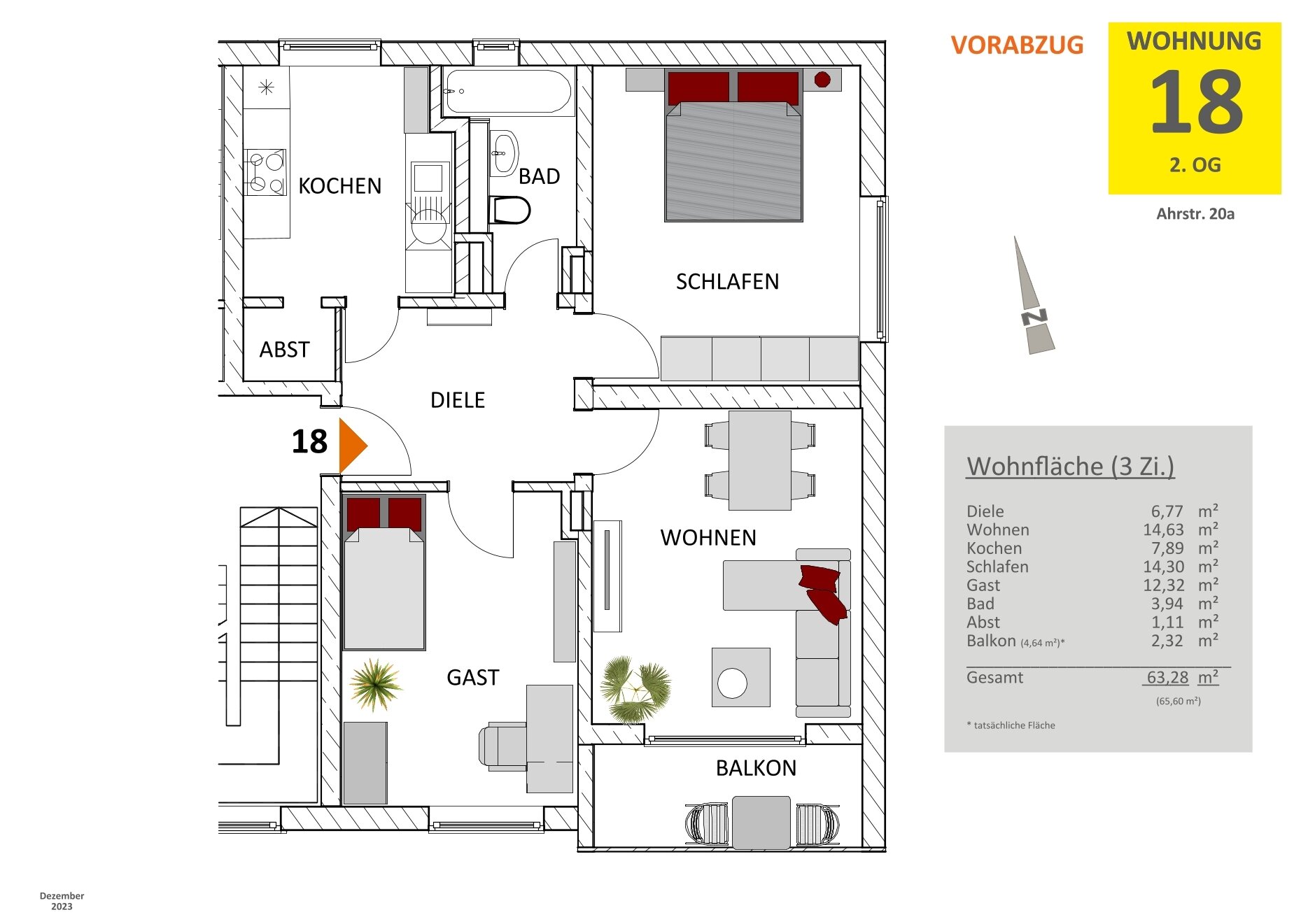 Wohnung zum Kauf provisionsfrei 244.900 € 3 Zimmer 63,3 m²<br/>Wohnfläche 2.<br/>Geschoss ab sofort<br/>Verfügbarkeit Bürrig Leverkusen 51375