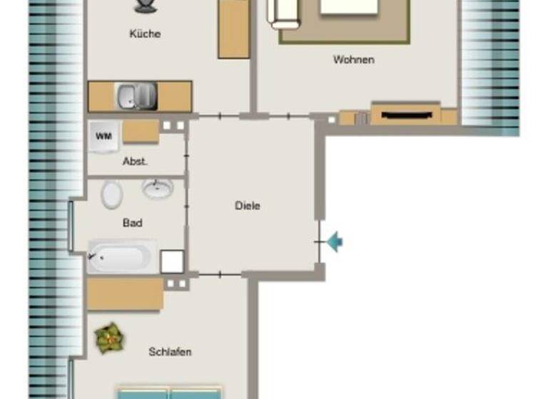 Wohnung zur Miete 410 € 2,5 Zimmer 52,5 m² 2. Geschoss Waltroper Straße 82 Brambauer Lünen 44536