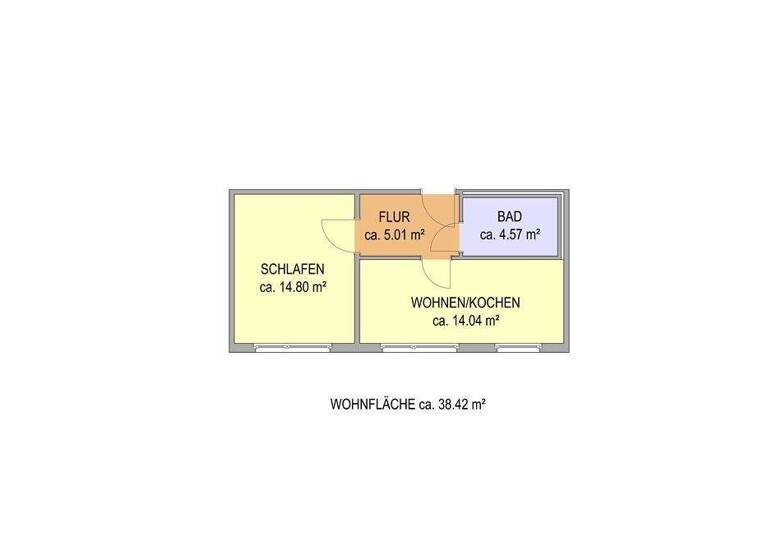 Studio zur Miete 285 € 1 Zimmer 38,4 m² 3. Geschoss frei ab 01.03.2026 Burgstraße 62 Bitterfeld Bitterfeld-Wolfen 06749