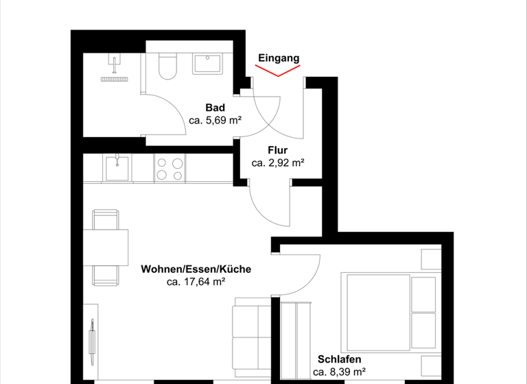 Wohnung zum Kauf 228.624 € 2 Zimmer 35 m² frei ab 01.05.2026 Altstadt Stralsund 18439