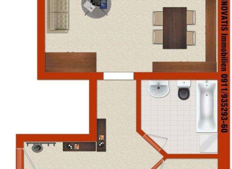 Wohnung zur Miete 903 € 2 Zimmer 68 m² 4. Geschoss frei ab 01.05.2026 Oldenburger Str. 3 Thon Nürnberg 90425