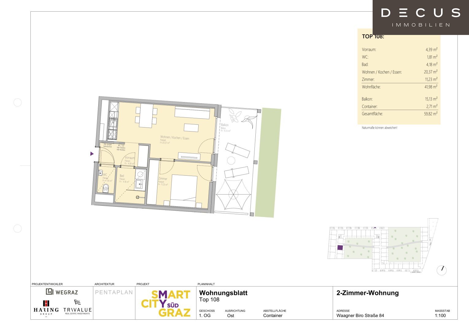 Wohnung zur Miete 462 € 2 Zimmer 42 m²<br/>Wohnfläche 1.<br/>Geschoss Lend Graz 8020