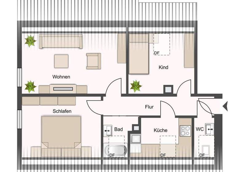 Wohnung zum Kauf 199.000 € 3 Zimmer 47 m² Schwabstr. 18 Korb 71404