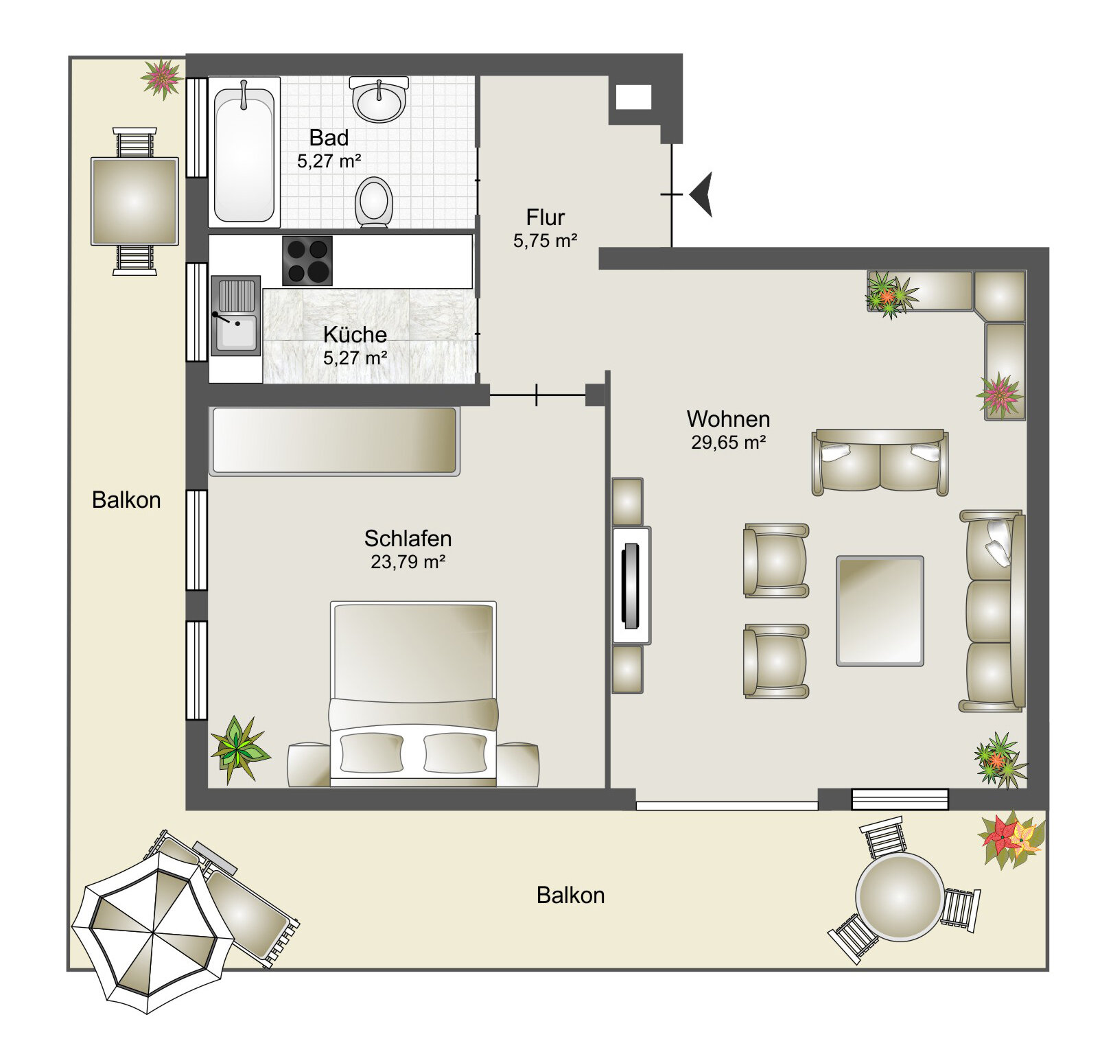 Wohnung zum Kauf 320.000 € 2 Zimmer 69 m²<br/>Wohnfläche 1.<br/>Geschoss Riehlstraße 2 Bad Wiessee Bad Wiessee 83707