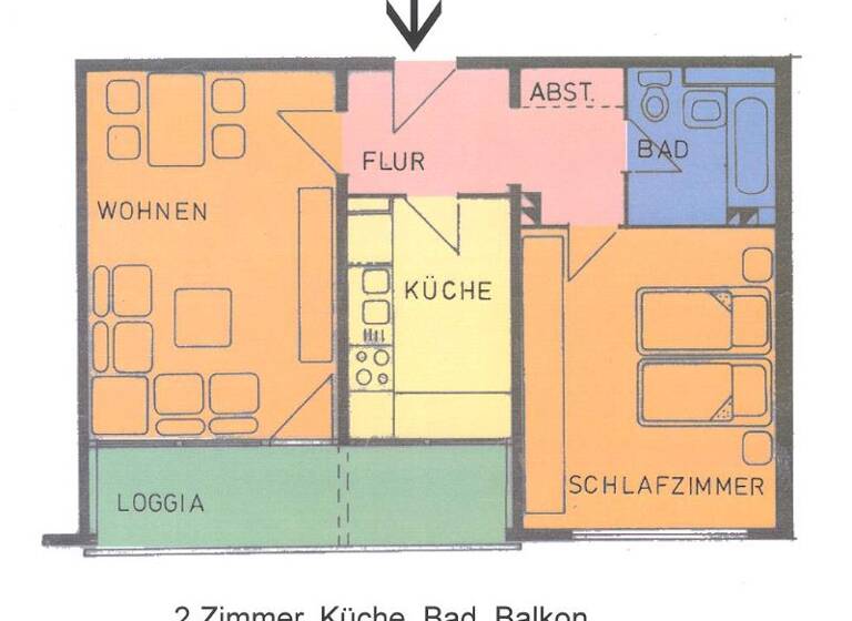 Wohnung zur Miete 536 € 2 Zimmer 59,6 m² 14. Geschoss frei ab 01.05.2026 Heinrich-Plett-Straße 67 Oberzwehren Kassel 34132