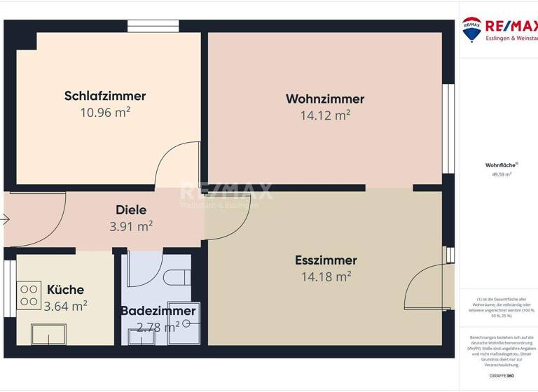 Wohnung zum Kauf 169.000 € 2,5 Zimmer 52 m² frei ab sofort Aalen 73341
