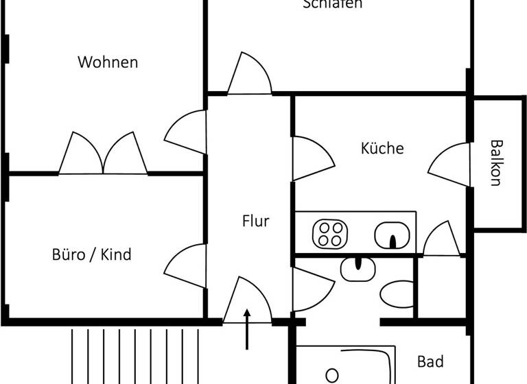 Wohnung zur Miete 690 € 3 Zimmer 87 m² 1. Geschoss Oesdorfer Straße 14 Bad Pyrmont 31812
