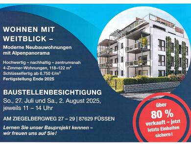 Wohnung zum Kauf - Erstbezug provisionsfrei 838.552 € 4 Zimmer 117,3 m² Füssen Füssen 87362