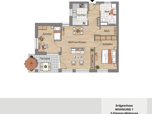 Wohnung zum Kauf - Neubau provisionsfrei 368.900 € 3 Zimmer 77,2 m² EG Weißbach 74679