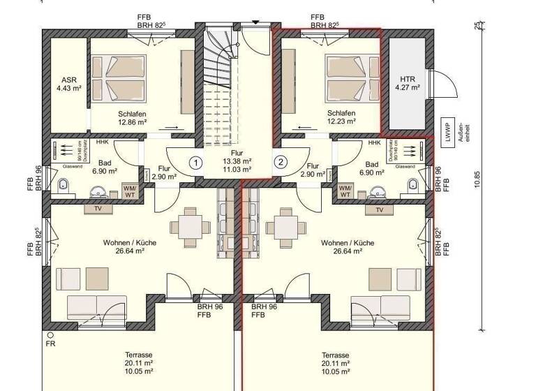 Terrassenwohnung zum Kauf provisionsfrei 225.000 € 2 Zimmer 58,7 m²<br/>Wohnfläche EG<br/>Geschoss Wendisch Langendorf Klausdorf 18445