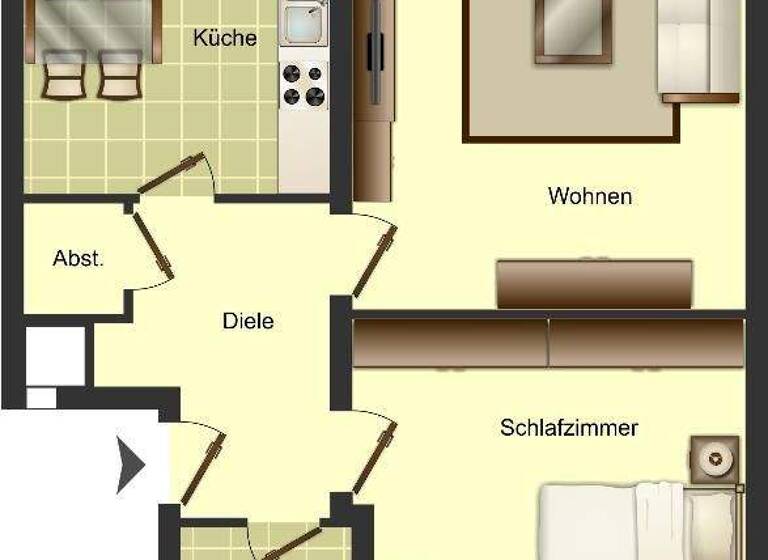 Wohnung zur Miete 499 € 2 Zimmer 60 m² 6. Geschoss Weststraße 48 Beeck Duisburg 47139