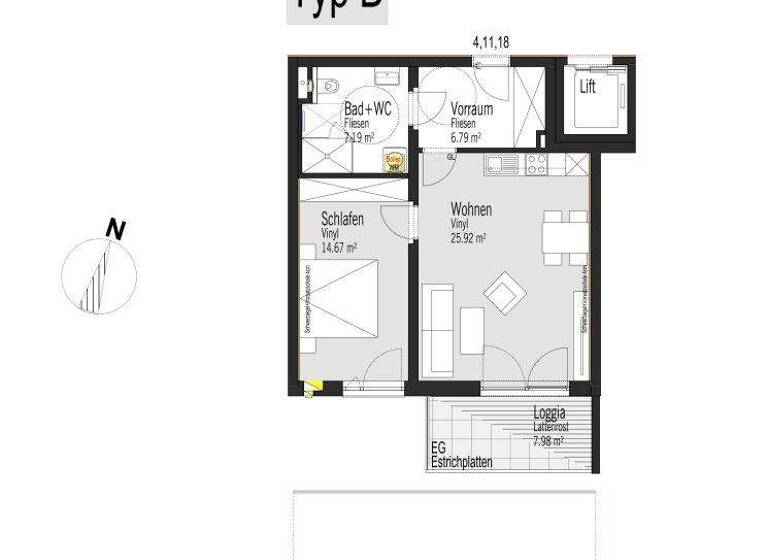 Wohnung zur Miete - Erstbezug 444 € 2 Zimmer 54,6 m² frei ab 01.03.2026 Pfarrhofstraße 7 Burgkirchen 5274