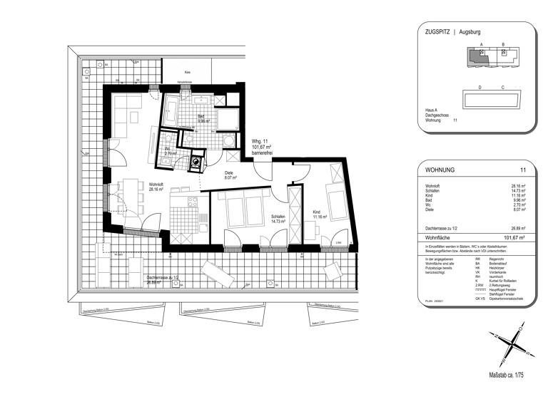 Wohnung zum Kauf 870.700 € 3 Zimmer 101,7 m²<br/>Wohnfläche Zugspitzstraße 7 Hochzoll Augsburg 86163