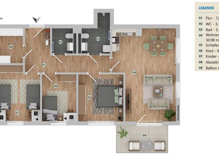 Wohnung zur Miete nur mit Wohnberechtigungsschein 642 € 4 Zimmer 94,3 m² 1. Geschoss frei ab 15.08.2026 Zur Steilküste 8 Andershof Stralsund 18439