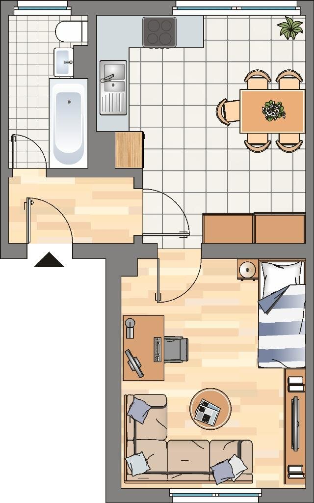 Wohnung zur Miete 309 € 2 Zimmer 36,2 m²<br/>Wohnfläche 1.<br/>Geschoss Hauptstraße 44 Langendreer Bochum 44894