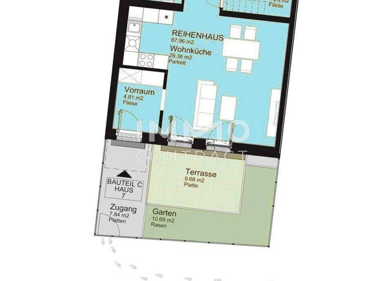 Reihenmittelhaus zum Kauf - Erstbezug 615.000 € 3 Zimmer 88 m² Wien 1100