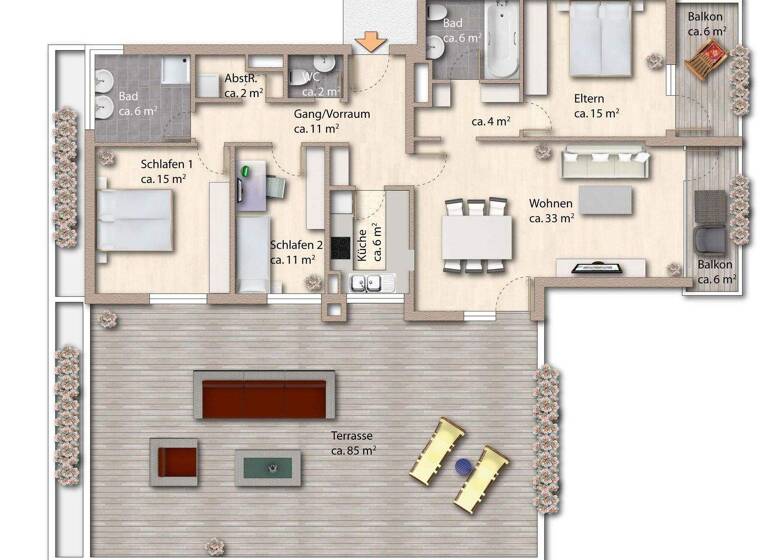 Wohnung zum Kauf 4 Zimmer 112 m² 6. Geschoss Feldkirch 6800