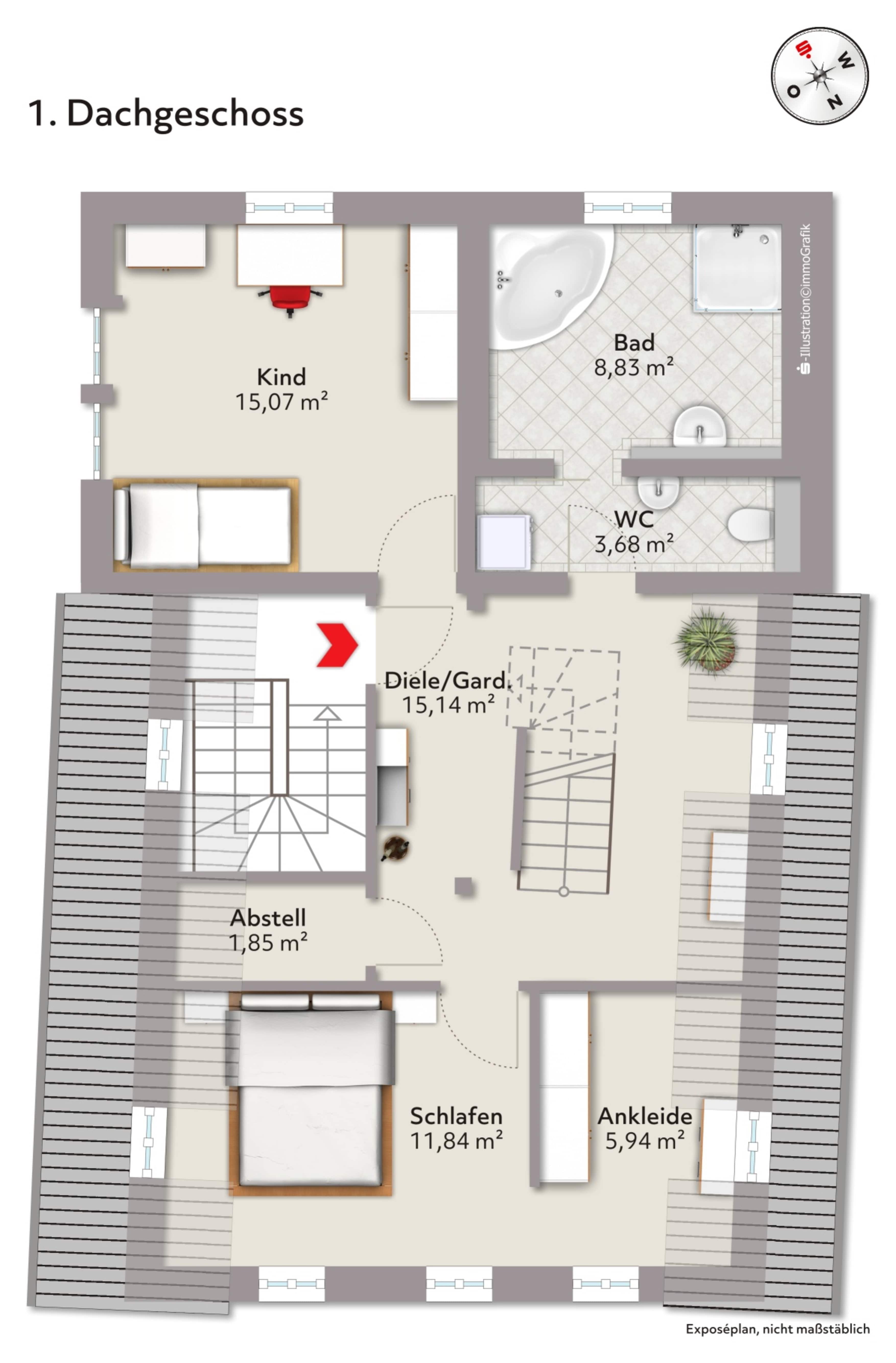 Maisonette zum Kauf provisionsfrei 595.000 € 3 Zimmer 111,9 m²<br/>Wohnfläche 2.<br/>Geschoss Nördlingen Nördlingen 86720