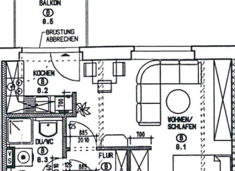 Wohnung zum Kauf als Kapitalanlage geeignet 62.000 € 1,5 Zimmer 33,4 m² Gablenz Chemnitz 09127