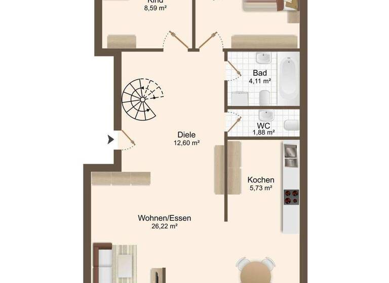 Maisonette zum Kauf 320.000 € 4,5 Zimmer 99,2 m² 3. Geschoss Emmendingen 79312