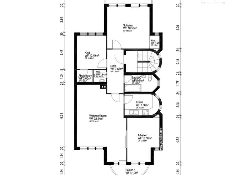 Wohnung zum Kauf 449.000 € 4 Zimmer 101 m² 3. Geschoss Lichterfelde Berlin 12207