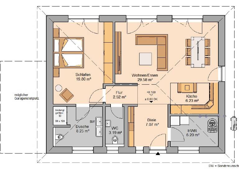 Bungalow zum Kauf provisionsfrei 236.364 € 2 Zimmer 83 m²<br/>Wohnfläche 685 m²<br/>Grundstück Mittelstille Schmalkalden 98574