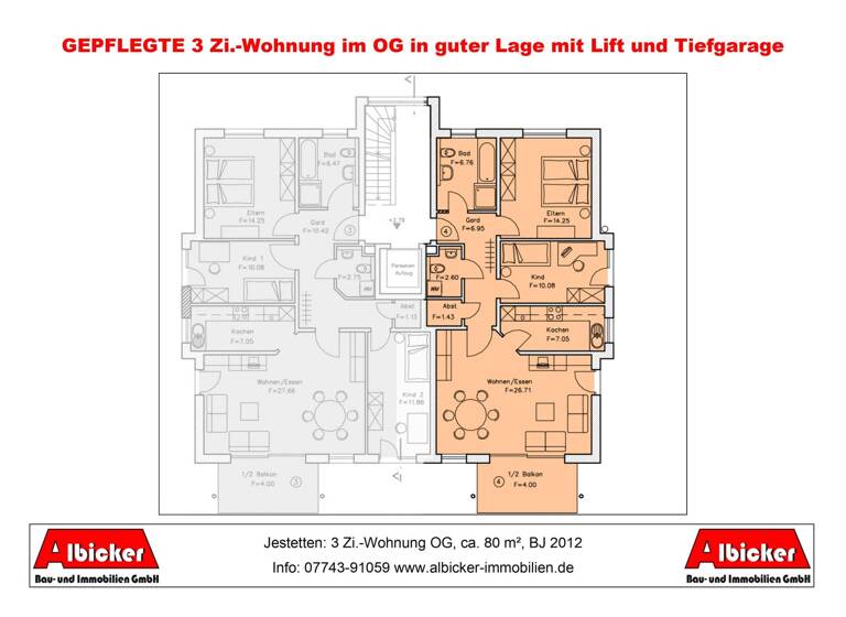 Wohnung zum Kauf 3 Zimmer 80 m² 2. Geschoss Jestetten 79798