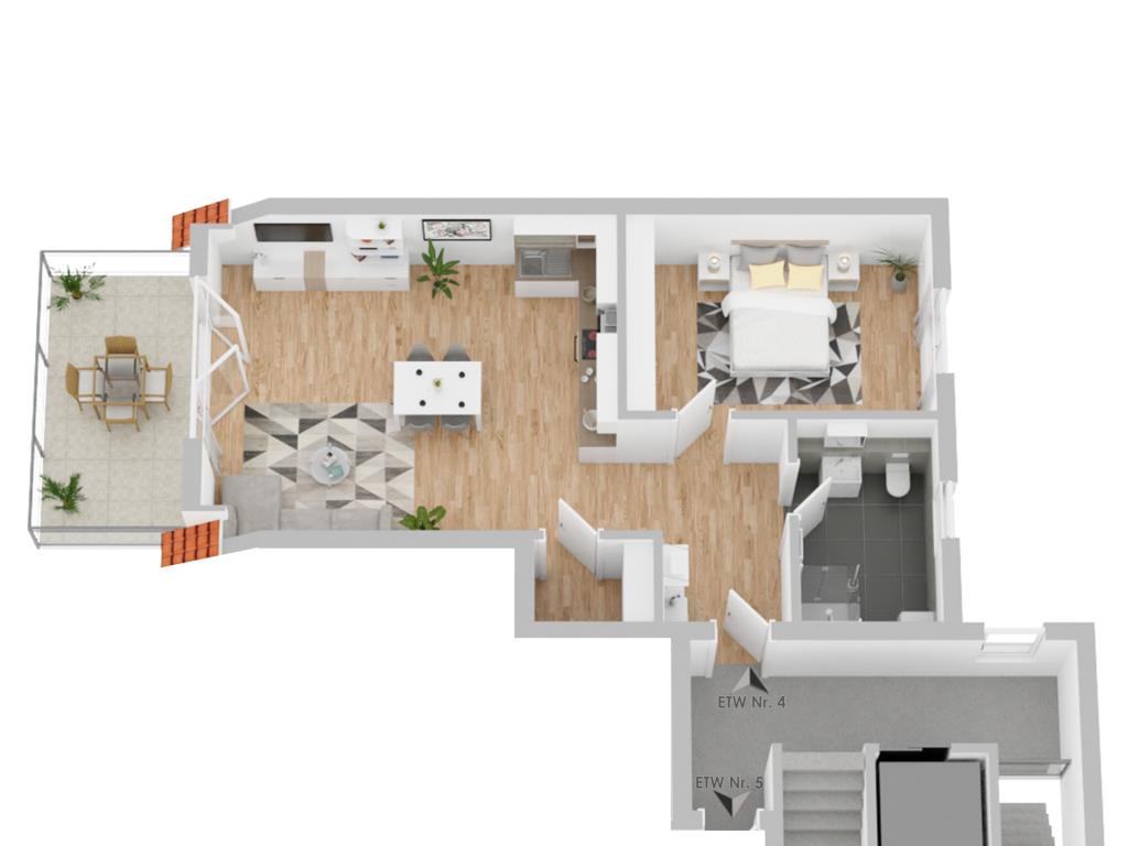 Wohnung zum Kauf provisionsfrei 308.000 € 2 Zimmer 71,7 m²<br/>Wohnfläche 1.<br/>Geschoss Ob dem Dorf 3 Marbach Villingen-Schwenningen 78052