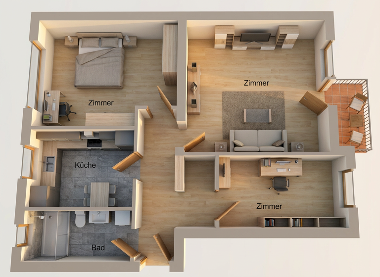 Wohnung zum Kauf 285.000 € 3 Zimmer 66,5 m² 2. Geschoss Marienfelde Berlin 12279