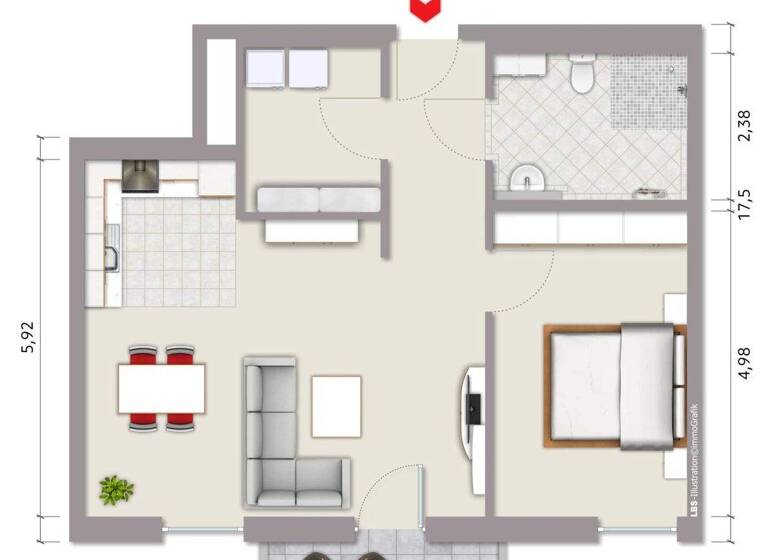 Wohnung zum Kauf - Erstbezug provisionsfrei 287.000 € 2 Zimmer 71 m² 3. Geschoss Innenstadt Ahlen 59227