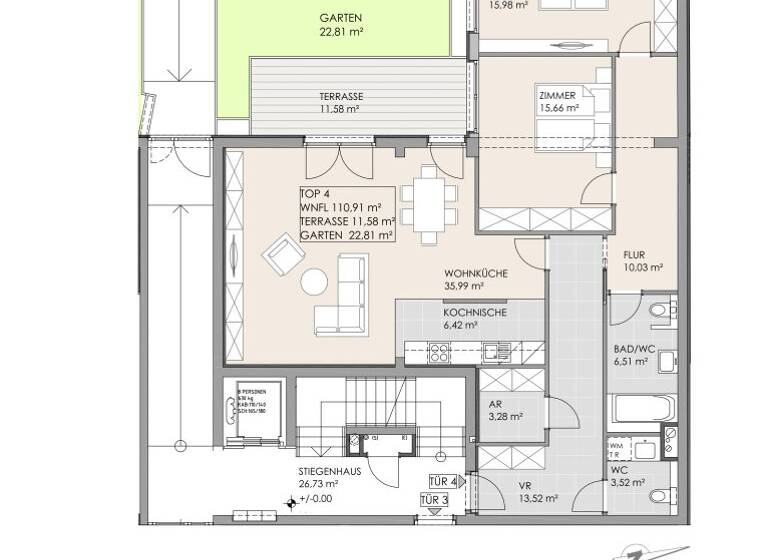 Wohnung zum Kauf 649.000 € 3 Zimmer 110,9 m² EG Wien 1160