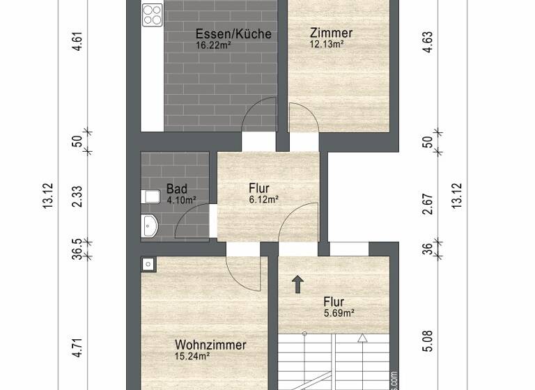 Wohnung zur Miete 460 € 2 Zimmer 55 m² 2. Geschoss frei ab 01.06.2026 Espenstr. 36 Elberfeld Wuppertal 42119