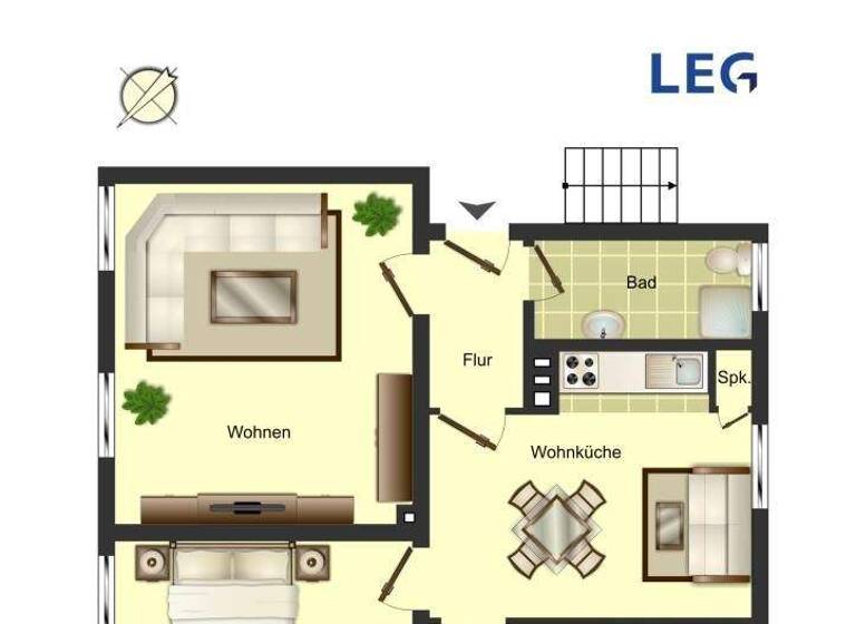 Wohnung zur Miete 548 € 3 Zimmer 65,6 m² 1. Geschoss Herzebrocker Straße 28 Rheda Rheda-Wiedenbrück 33378