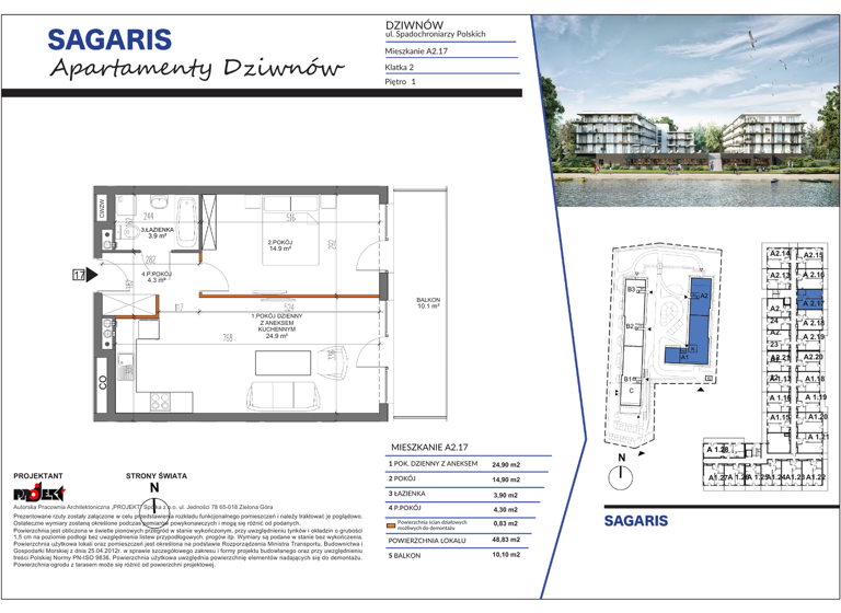 Terrassenwohnung zum Kauf 153.111 € 2 Zimmer 48 m² frei ab sofort Dziwnów 72-420