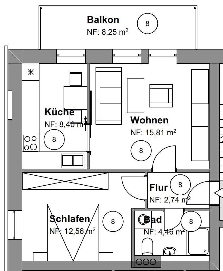 Wohnung zur Miete 600 € 2 Zimmer 48,3 m²<br/>Wohnfläche 2.<br/>Geschoss 15.12.2024<br/>Verfügbarkeit Seligenthaler Straße Nikola Landshut 84034