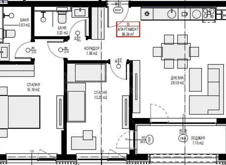 Studio zum Kauf 222.490 € 3 Zimmer 100,8 m² Pancharevo