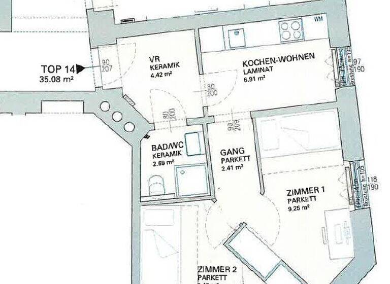 Wohnung zum Kauf 162.000 € 2,5 Zimmer 35,1 m² Grüne Gasse Lend Graz 8020