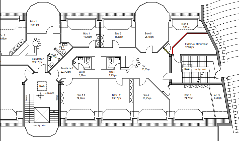 Bürofläche zur Miete provisionsfrei 11 € 236 m²<br/>Bürofläche ab 236 m²<br/>Teilbarkeit Westfalendamm - Nord Dortmund 44141