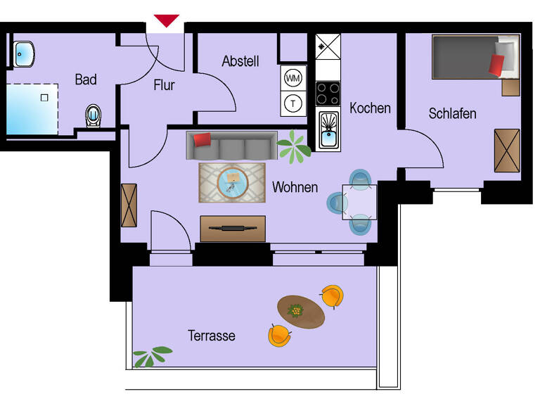 Wohnung zur Miete 1.075 € 2 Zimmer 50,5 m² Posthausen 8 Posthausen Ottersberg 28870