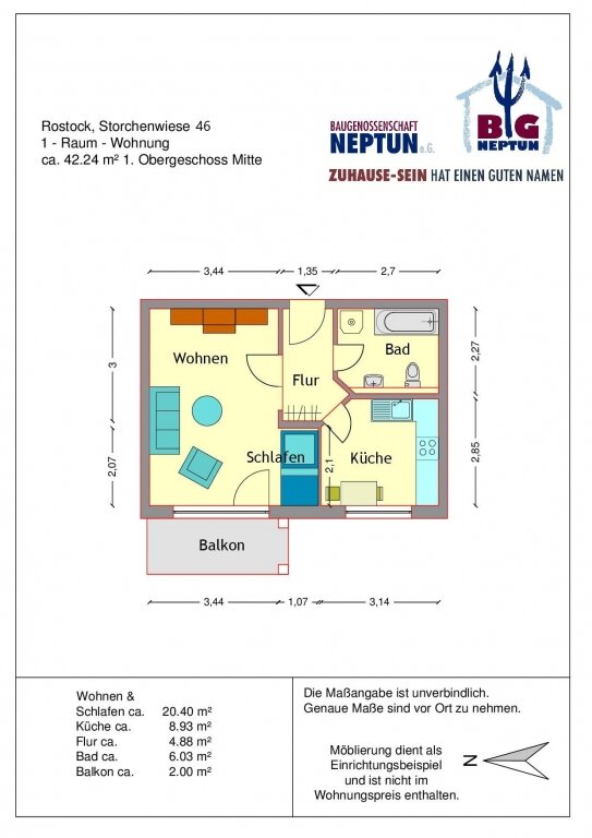 Wohnung zur Miete 351 € 1 Zimmer 41,3 m²<br/>Wohnfläche 1.<br/>Geschoss 01.01.2025<br/>Verfügbarkeit Storchenwiese 46 Rethwisch Rethwisch 18211