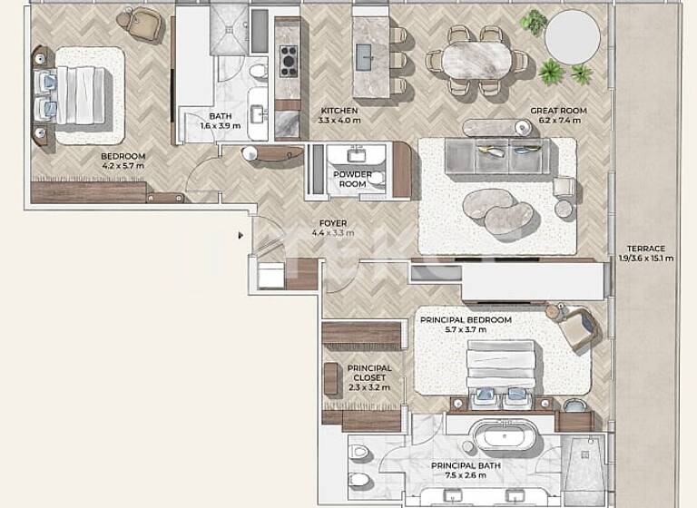 Wohnung zum Kauf 2.015.000 € 3 Zimmer 225 m² 11. Geschoss Dubai