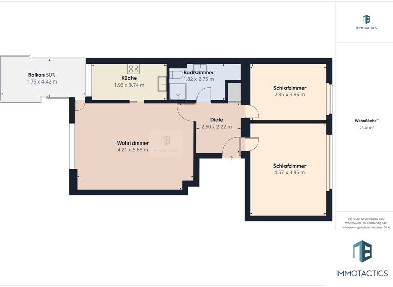 Wohnung zum Kauf 259.000 € 3 Zimmer 76 m² 2. Geschoss Winzenheim Bad Kreuznach 55545
