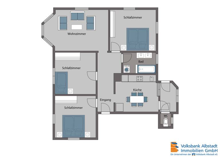 Wohnung zum Kauf 239.000 € 4 Zimmer 98,5 m²<br/>Wohnfläche Hechingen Hechingen 72379