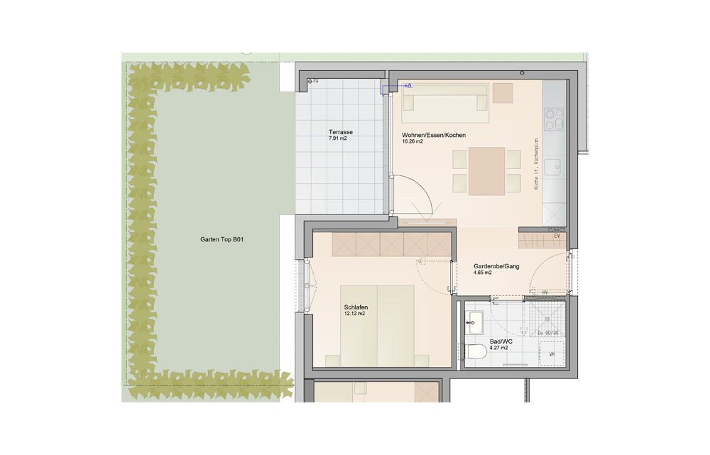 Wohnung zum Kauf provisionsfrei 305.000 € 2 Zimmer 37,3 m²<br/>Wohnfläche EG<br/>Geschoss Fendweg 8 und 8a Altach 6844