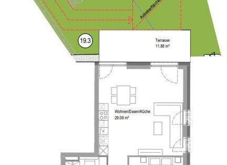 Wohnung zur Miete - Erstbezug 949 € 2 Zimmer 57,4 m² 1. Geschoss frei ab 01.03.2026 Degmarner Str. 19 Oedheim 74229