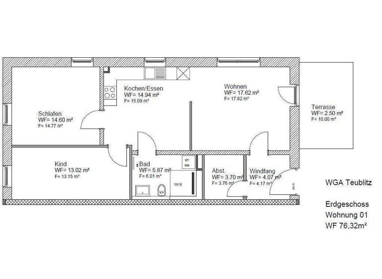 Wohnung zur Miete 870 € 3 Zimmer 76,3 m² EG frei ab sofort Dr. Friedrich-Flick-Straße 23 Teublitz 93158