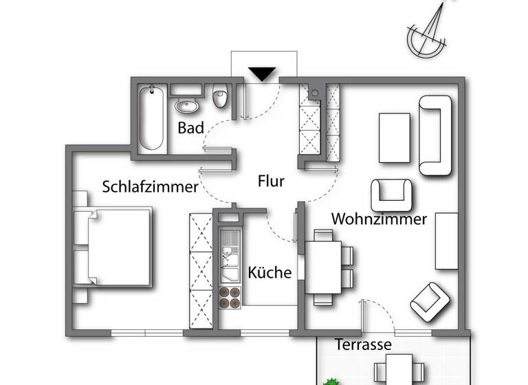 Wohnung zum Kauf 224.000 € 2 Zimmer 58,9 m²<br/>Wohnfläche EG<br/>Geschoss Bad Reichenhall Bad Reichenhall 83435
